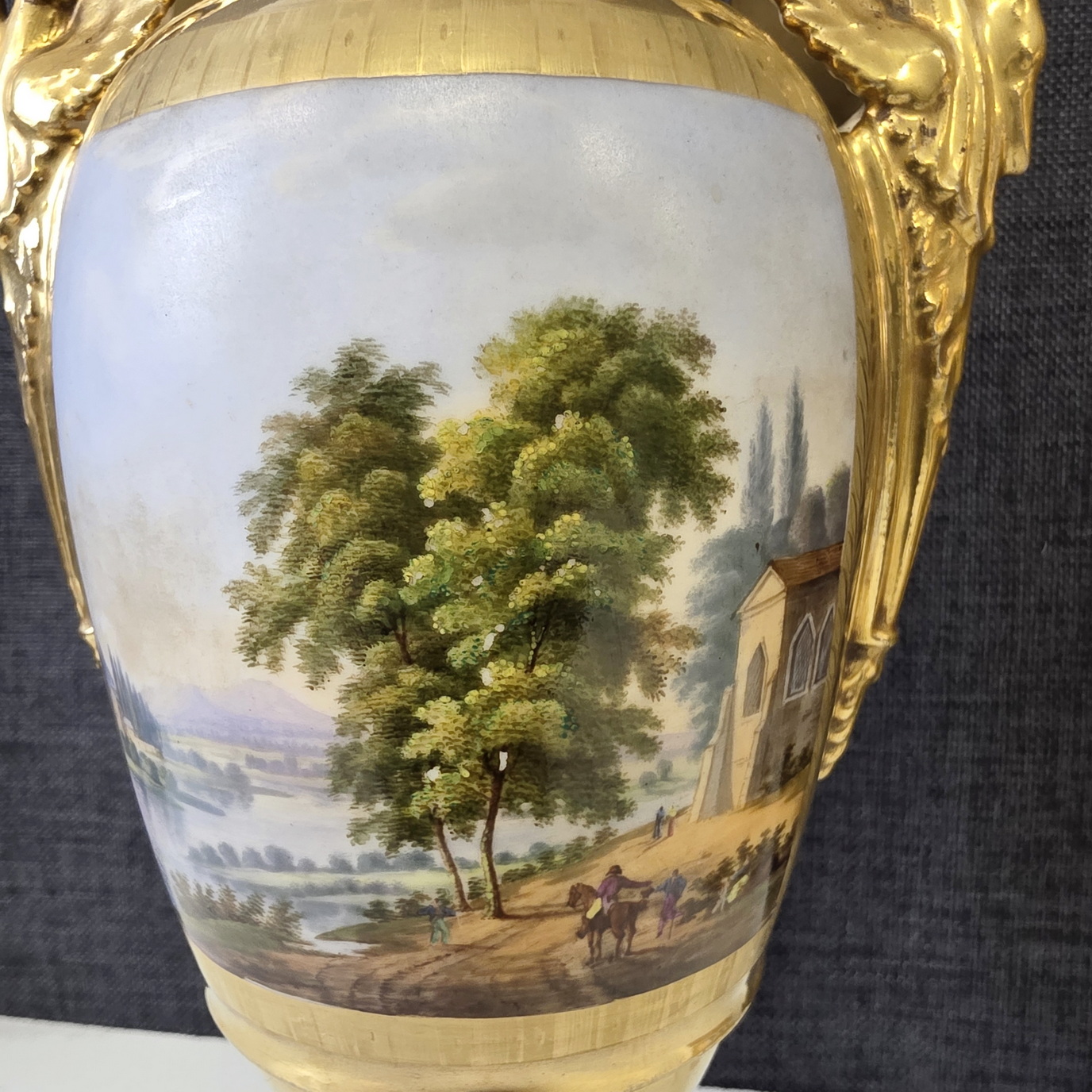A pair of Paris Porcelain Empire Vases A pair of Paris Porcelain Empire Vases